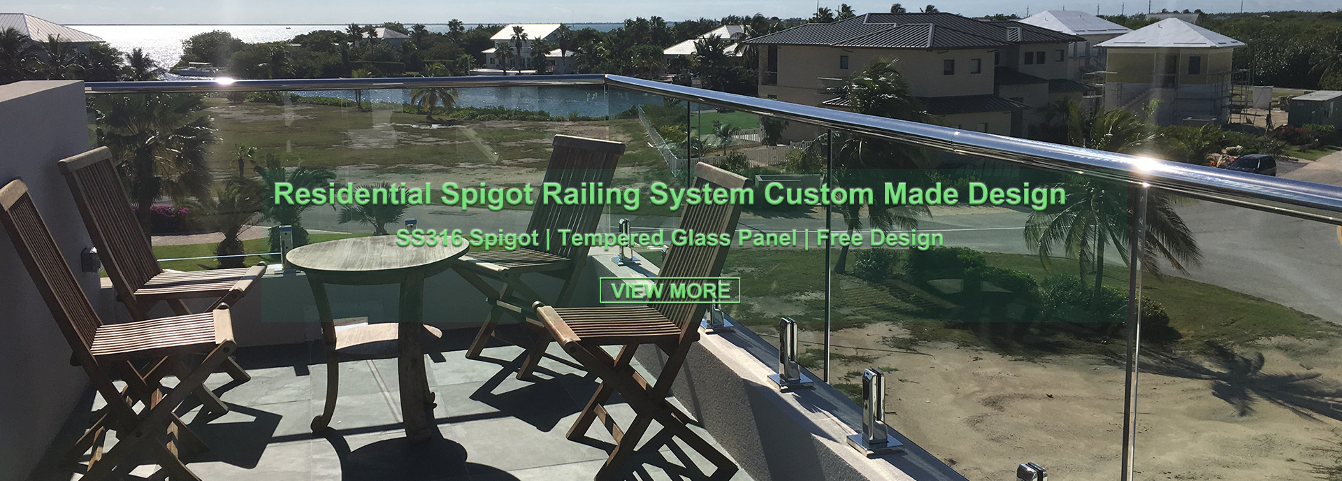 Customize glass railing