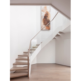 floating curved staircase