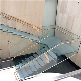Glass straight run stairs