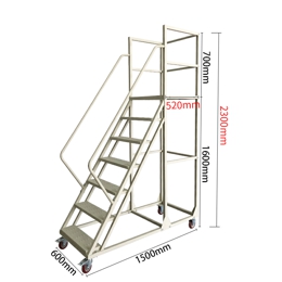 Industrial ladder with wheels