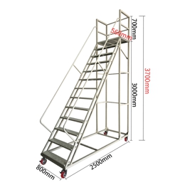 Movable ladder with wheels