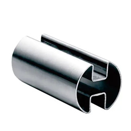 Round handrail double slot pipe