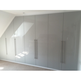 Grey Mirror Wardrobe