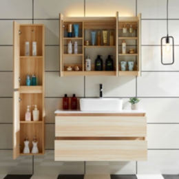 Solid Wood Bathroom Floating Cabinet