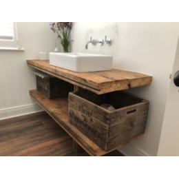 Solid Wood Bath Wall Mounted Vanity